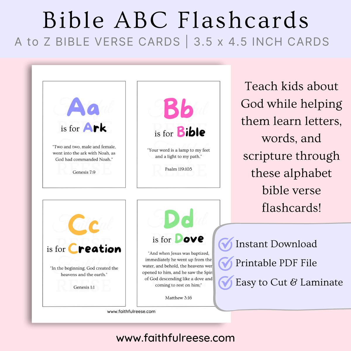 Alphabet bible verse flash cards.