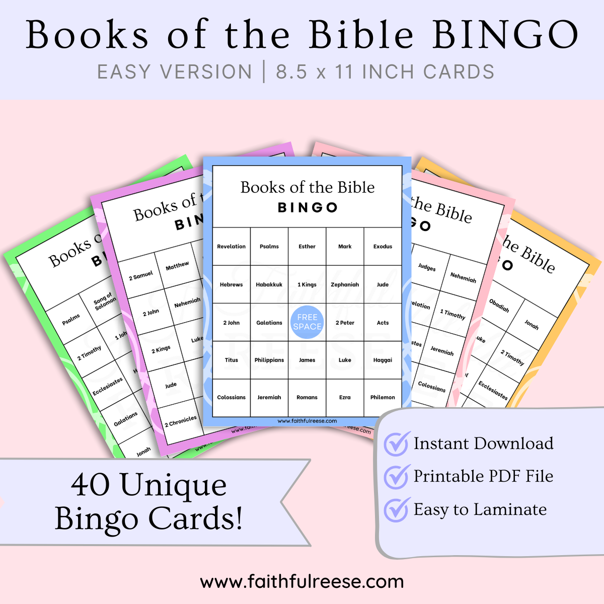 Bible Bingo with printable Bible Bingo Cards for kids.