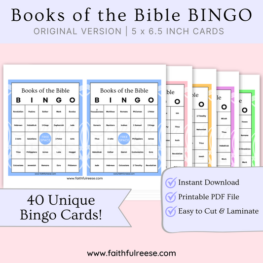 Printable Books of the Bible Bingo.