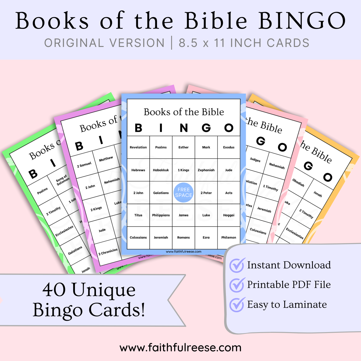 Bible Bingo with printable Bible Bingo Cards.