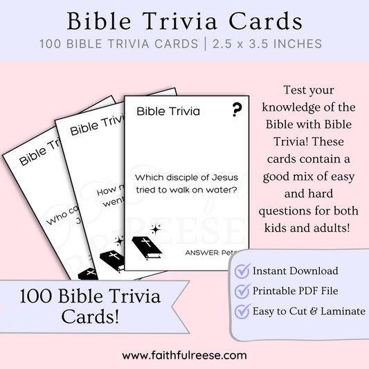 Bible trivia card game.